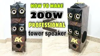How to make 200w professional tower speaker at home #experimnent #tower_speaker