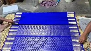 ✨Pure Handloom Silk Saree|Rich Brocade Design|Royal Blue Wedding&Festive Look✨For Booking 8919131721
