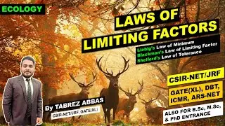 LAWS OF LIMITING FACTORS || ECOLOGY UNIT-10 || CSIR-NET, GATE(XL), DBT, ARS-NET || B.Sc, M.Sc, PhD