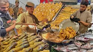 SUPER DELICIOUS CRISPY MASALA FRIED FISH & CHIKEN RECIPE | STREET FOOD OF PESHAWAR | MASALA FISH