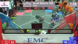 VEX Worlds 2016 - VRC High School - Math - Qual 168 (3314E 1460J) 120 vs 195 (4149C 2188A)