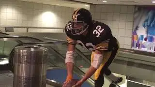 Statue of Immaculate Reception at Pittsburgh Airport