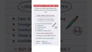 ✍️ Best Flair Writo Meter Pen Ad | Creative Notebook Handwriting Idea