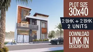 30x40 West Facing House Plan | 2BHK + 2BHK | 1200 Square Feet | 30*40 Renting House Design | P98