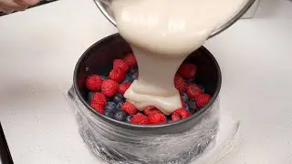 Beerenkuchen ohne Backen in 15 Minuten! Lecker, schnell und einfach!