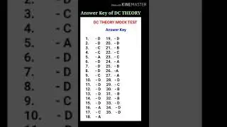 Answer Key of DC THEORY MOCK TEST