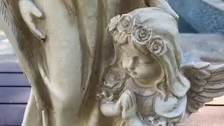 3 Beautiful Angel Statues with Glowing LED Halos