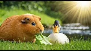 Forage for Food Nature's Buffet: Guinea Pig and Duck's Wild Food Hunt | Animals TV 4K