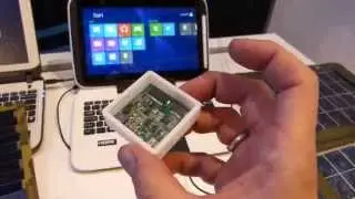 Solar PC. This small 35% efficient panel can charge a laptop