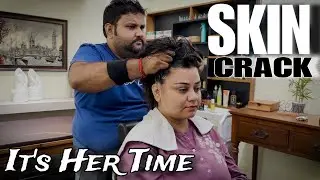 Asmr Skin cracking head massage by Indian Barber Shamboo to Indian Massues Pinky