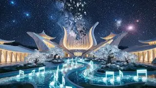 Harmonic Symphony Chambers: Architecture That Sings with Rhythmic Waterfalls | 4K Melodic Meditation