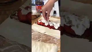 10 MINS leftover-fruit PASTRY 🥐🍓🍌🌰 #baking #cooking #asmr #homemade #recipe #easyrecipe #shorts