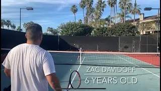 6 year old tennis player Zac Davidoff | forehands & smashes