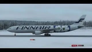 Finnair Airbus A330-300 Snowy Landing at Rovaniemi Airport