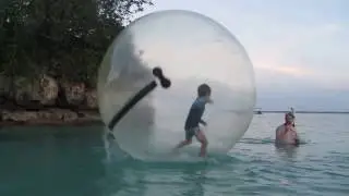 Best fun with a Waterball, walking on the water, fun on a sea
