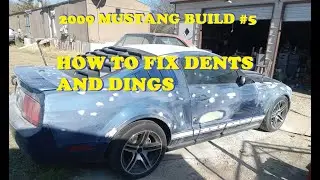 2009 Mustang #5. Totaled by Hail! Fixing dents and major hail damage. Getting it ready to paint.