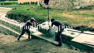 REDI ROCK - matrice Multi Modules teint&eacute;e - mur courbe avec PLANTEUR - Prefa Bressuirais - Bressuire