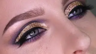 HOW TO CUT CREASE LIKE A PRO! / Gold Glitter Look