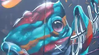 Large Sushi graffiti piece off of Holywell Lane,London. Monday the 26th August 2019