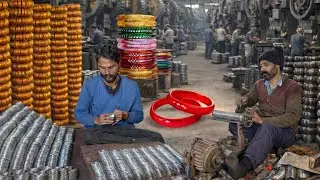 Incredible Manufacturing Process of Making Gold Plated Bangles in a Local Factory 