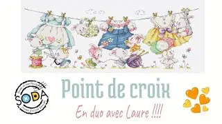 Point de croix #sodastitch Lapin #1 préparation et démarrage de la toile en point compté 🪡🧵😍😍
