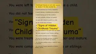 Childhood Trauma Signs You Didn&rsquo;t Realize Were Trauma #quotes #facts #lifelessons #childhoodtrauma