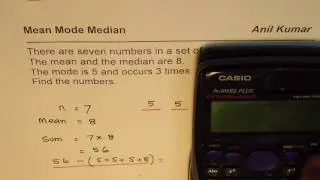 Find 7 Numbers when Mean Mode and Median is Given