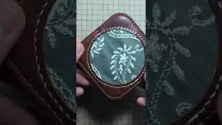 Finished Leather Coaster &ndash; Indian Embroidery Fabric