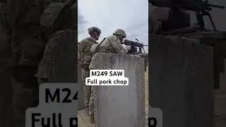 M249 ripping a full pork chop! #military #army #machinegun #beltfed #m249