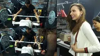 Salman's GF Iulia Vantur Workout At New GYM Inauguration In Mumbai