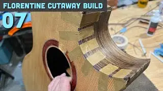 Attaching the soundboard and binding // Florentine Cutaway Guitar Build part 7