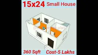15x24 Small House Plan #shorts