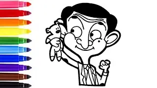 How to draw Mr.Bean | Mr.Bean Cartoon Drawing, Painting and Coloring for Kids | Child art