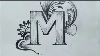 How to make beautiful M letter drawing tattoo ।। simple drawing of m letter drawing with pencil..