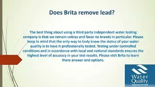 Water Test Labs Near Me - Does Brita Filter Out Lead?
