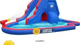 Ultimate Inflatable Water Slide Park - Tunnel Climbing Wall Splash Pool Easy Setup Fun Outdoors
