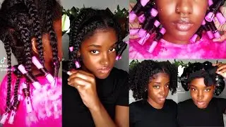 Easy & Quick Braid n Curl Out Using Large 💖Perm Rods💖 On Natural Hair | Tutorial