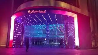 Resort World Casino & Hotel - 360 Degree View Outside the Entrance at Night