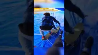 Tarp Surfing (GONE WRONG) 😂 #shorts #youtubeshorts