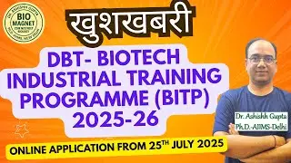 DBT BITP 2025( Biotech Industrial Training Programme  Biomagnet: Dr. Ashishh gupta