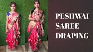 Wear nauvari peshwai easily -  normal saree as a peshwai - draping zigzag saree using normal saree
