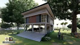 Architectural Design_2-Storey Residence With Full Ground Floor Parking and Swimming Pool