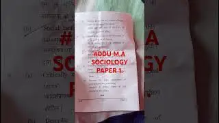 #DDUEXAM#sociologypaper#sociology M.A paper #questionpaper