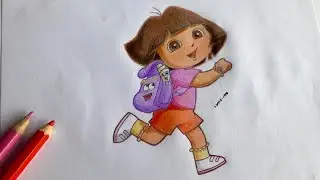 Drawing Dora the explorer | Colour pencil drawing