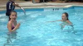 kids do flips in the pool