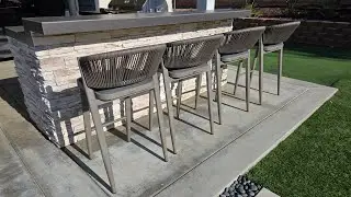 PURPLE LEAF Outdoor Barstools with Back Aluminum Bar Height Stool Wicker  Grey |QUICK OVERVIEW|