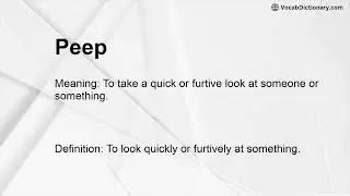 Peep Meaning