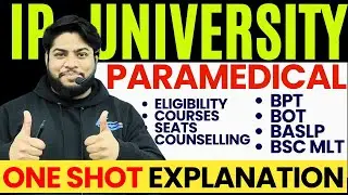 IP University Paramedical courses Admission process 2024🔥BPT BOT Bsc MLT BASLP colleges seats Detail
