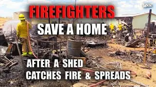 Firefighters Save Home After Shed Fire Spreads