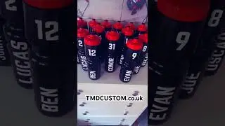 Personalised bottles on their way out to a sports team. #personalised #bottles #sports #football